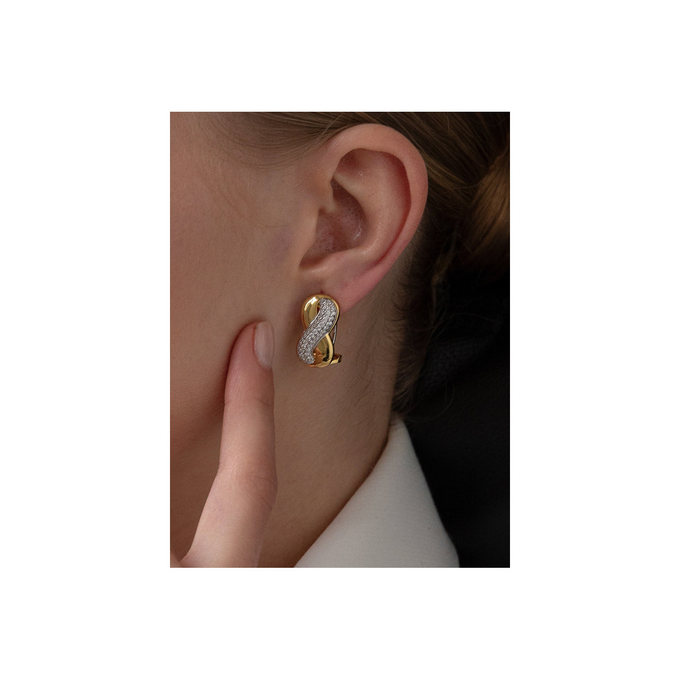 Infinity Silver Earrings with Zirconia