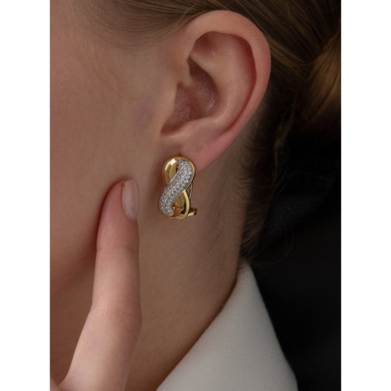 Infinity Silver Earrings with Zirconia