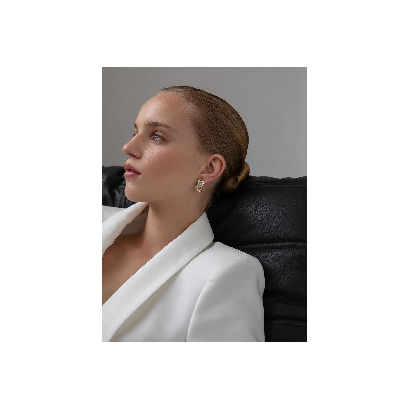 Infinity Silver Earrings with Zirconia