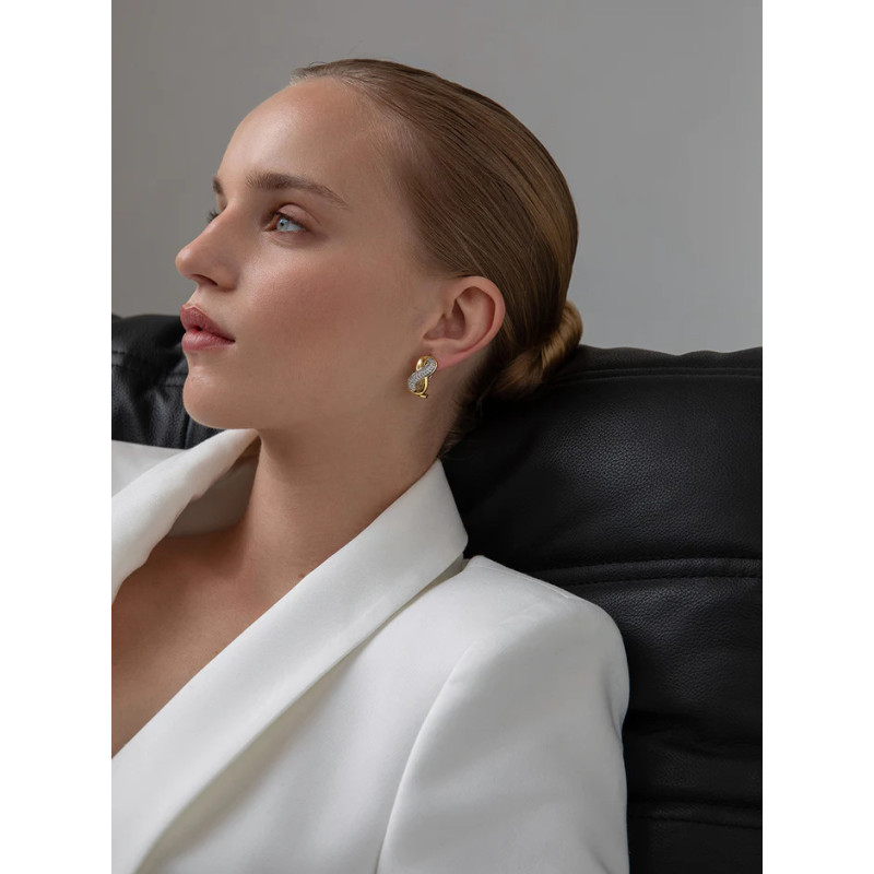 Infinity Silver Earrings with Zirconia