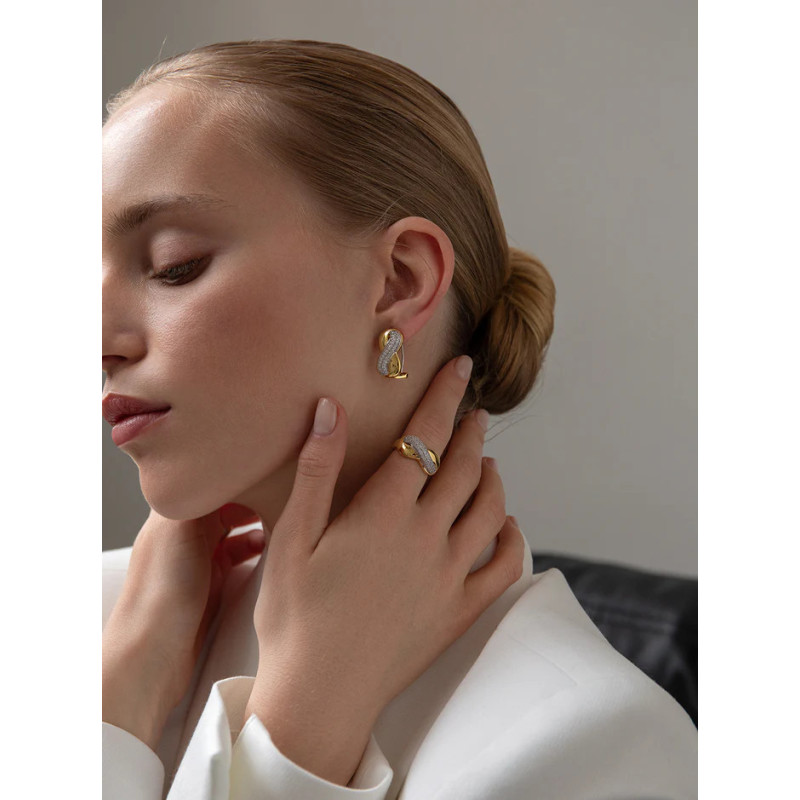 Infinity Silver Earrings with Zirconia