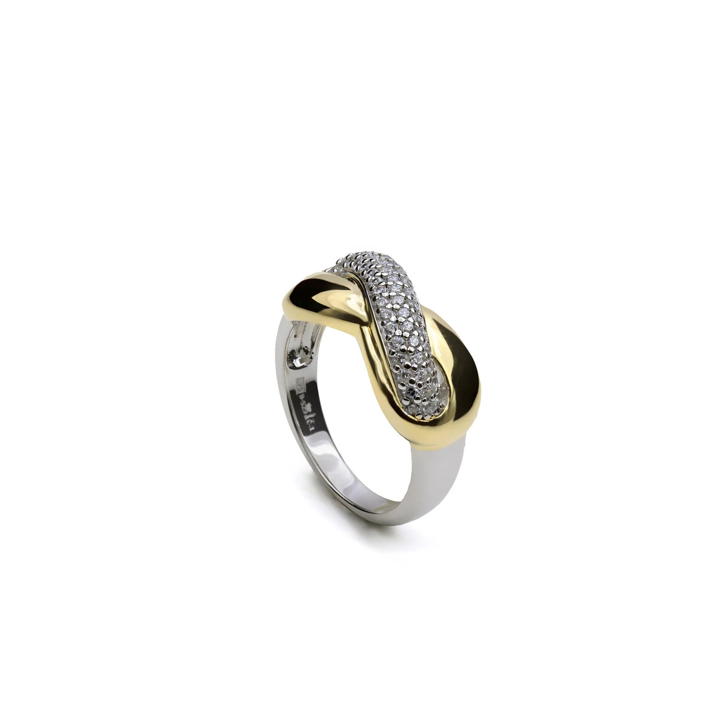 Infinity Srebrny Pierścionek z cyrkoniami