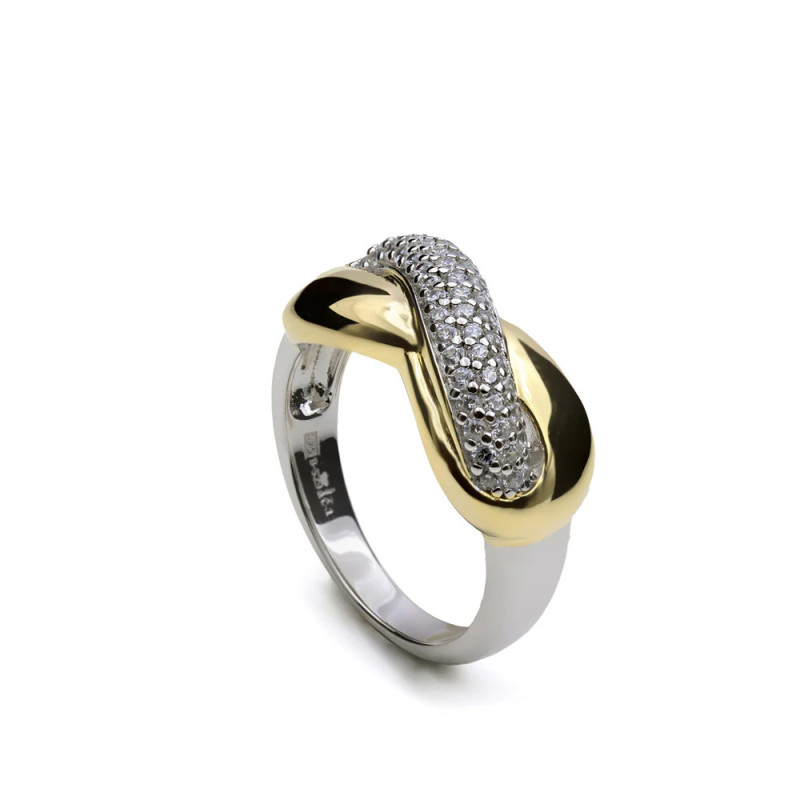 Infinity Srebrny Pierścionek z cyrkoniami