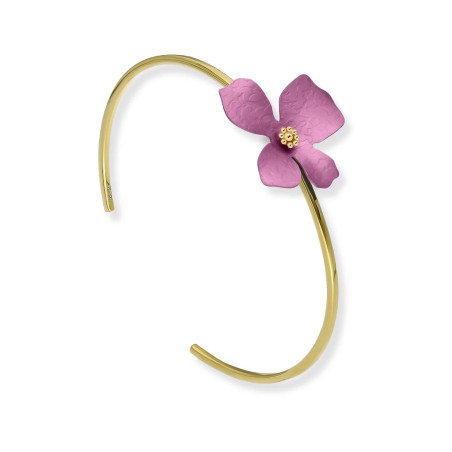 Flower Silver and Titanium Bracelet