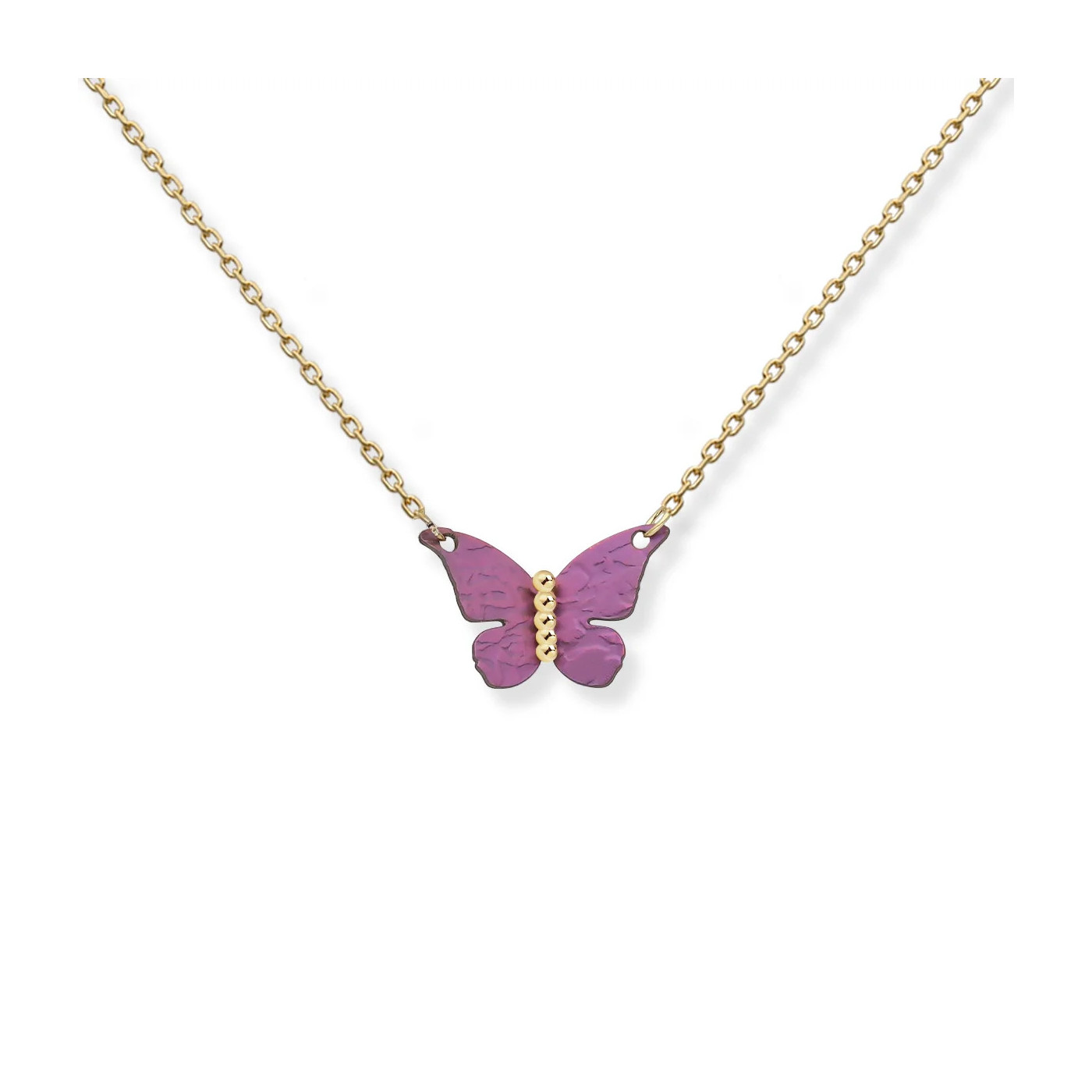 Butterfly Necklace  - silver a titanium