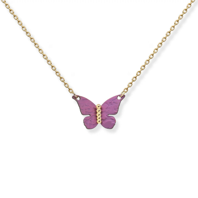 Butterfly Necklace  - silver a titanium