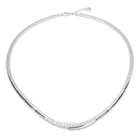 Silver necklace with zirconia