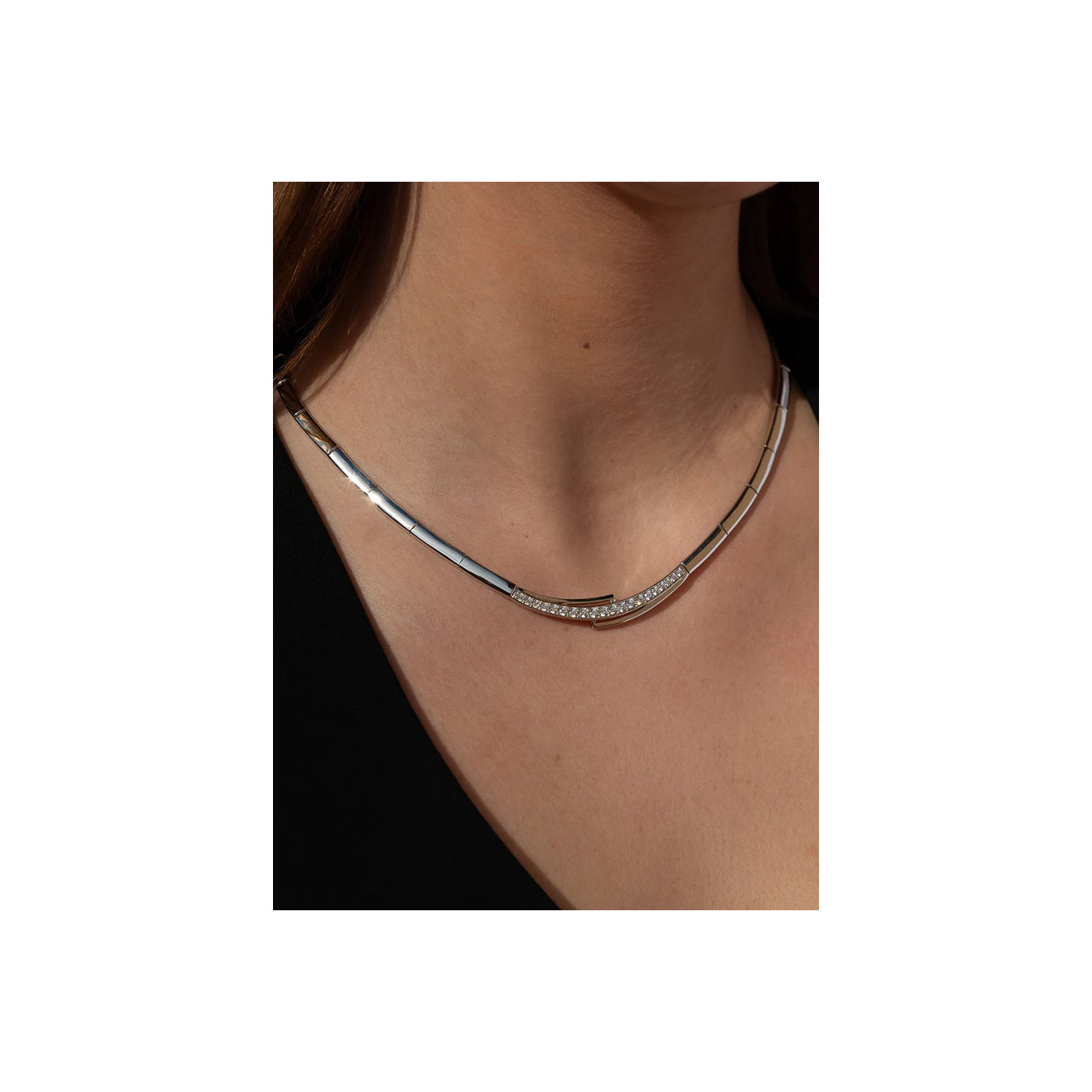Silver necklace with zirconia Silver necklace with zirconia