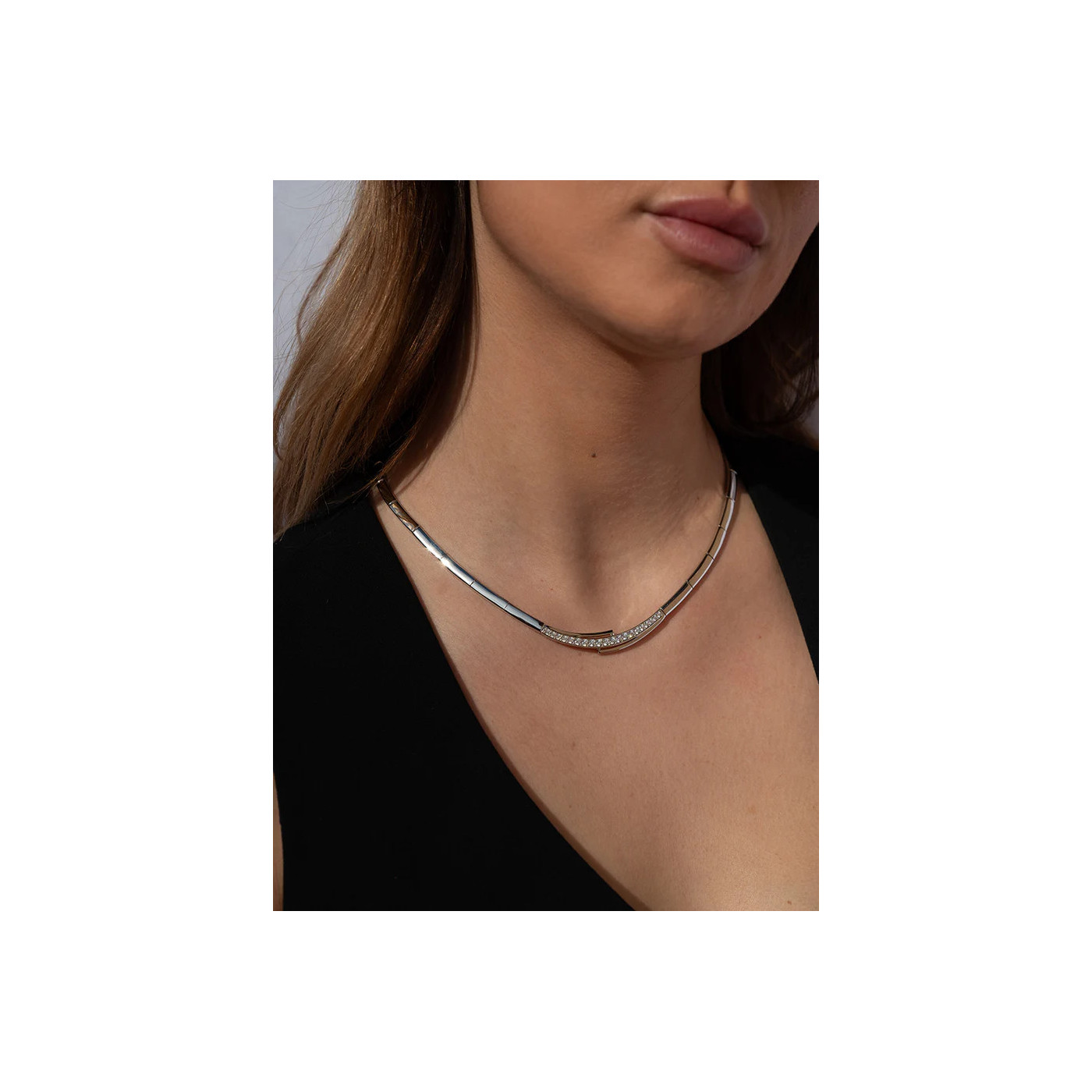 Silver necklace with zirconia Silver necklace with zirconia