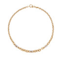 585 Gold Necklace with Zirconia-Embellished White Gold Elements 585 Gold Necklace with Zirconia-Embellished White Gold Elements