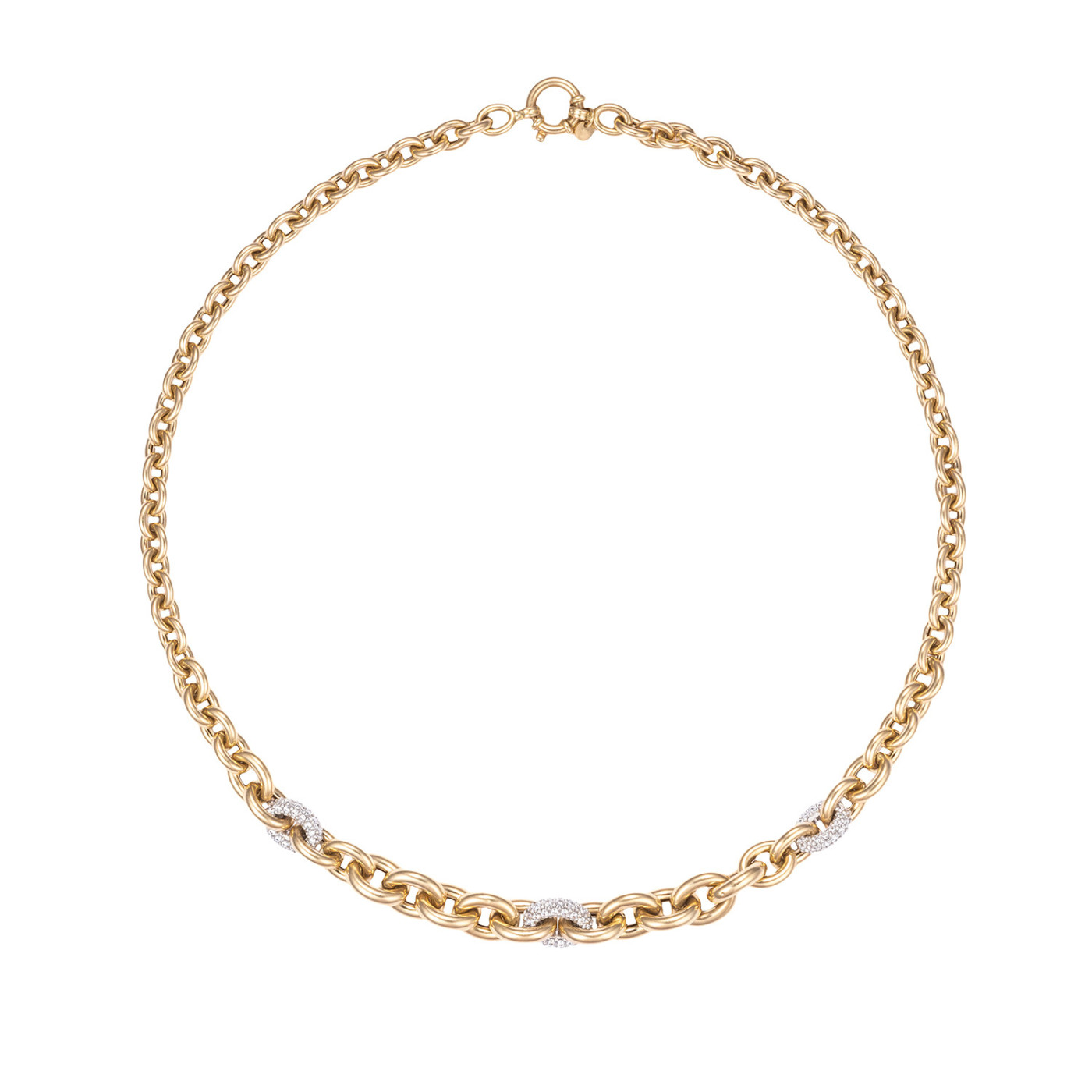 585 Gold Necklace with Zirconia-Embellished White Gold Elements 585 Gold Necklace with Zirconia-Embellished White Gold Elements