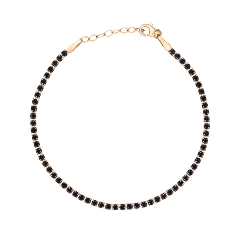 Gold bracelet with black zirconia stones Gold bracelet with black zirconia stones