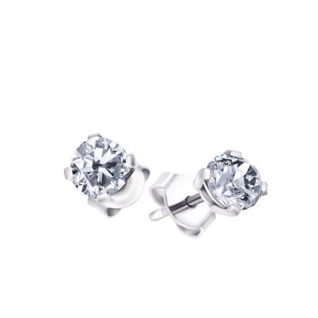 585 White Gold Diamonds Earrings - 1 CT