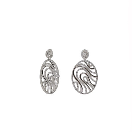 Silver oval earrings