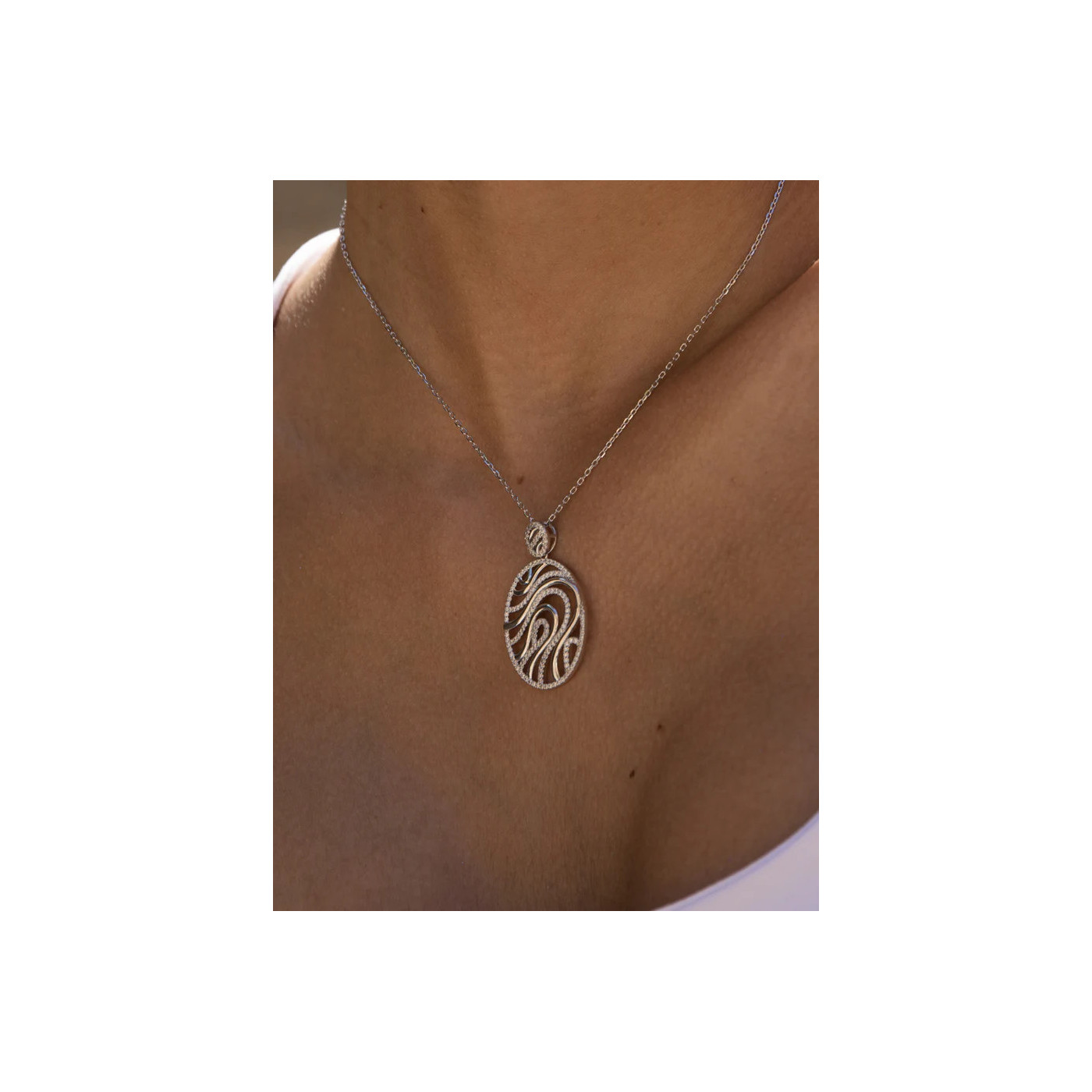 925 Silver Oval Necklace