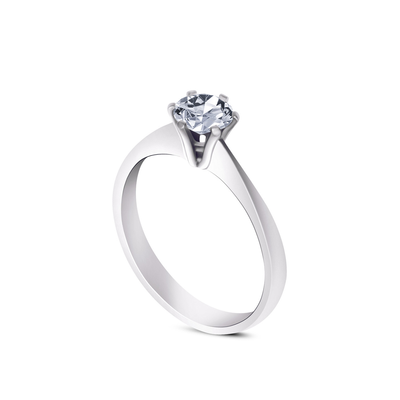 585 White Gold Diamond Ring - 0,63 ct