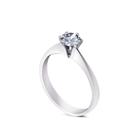 585 White Gold Diamond Ring - 0,63 ct