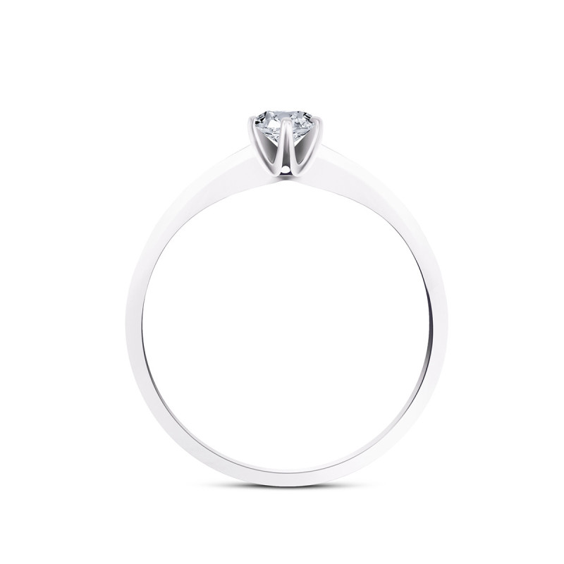 Pierścionek z białego złota z brylantem - 0,24 ct