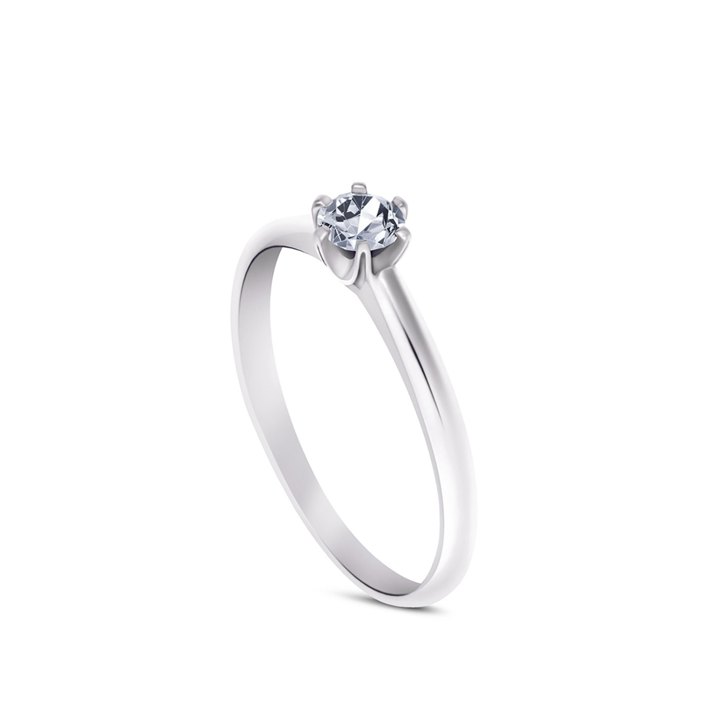 585 White Gold Diamond Ring - 0,24 ct