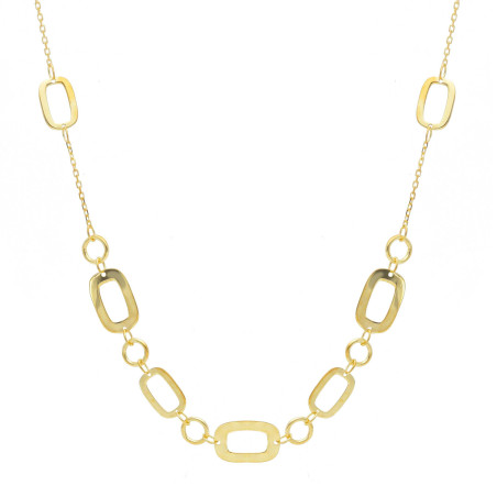 Gold necklace with geometric elements