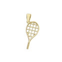 585 Gold Tennis Racket Pendant