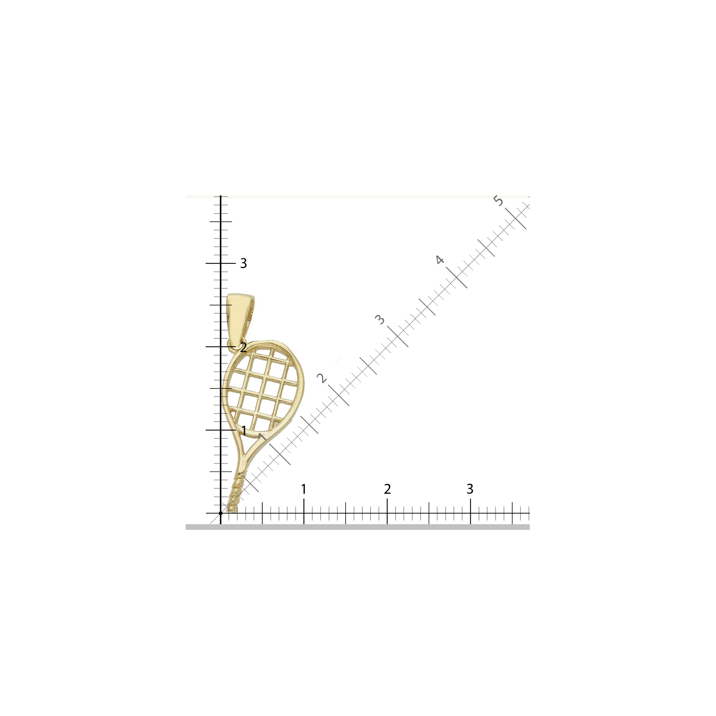 585 Gold Tennis Racket Pendant
