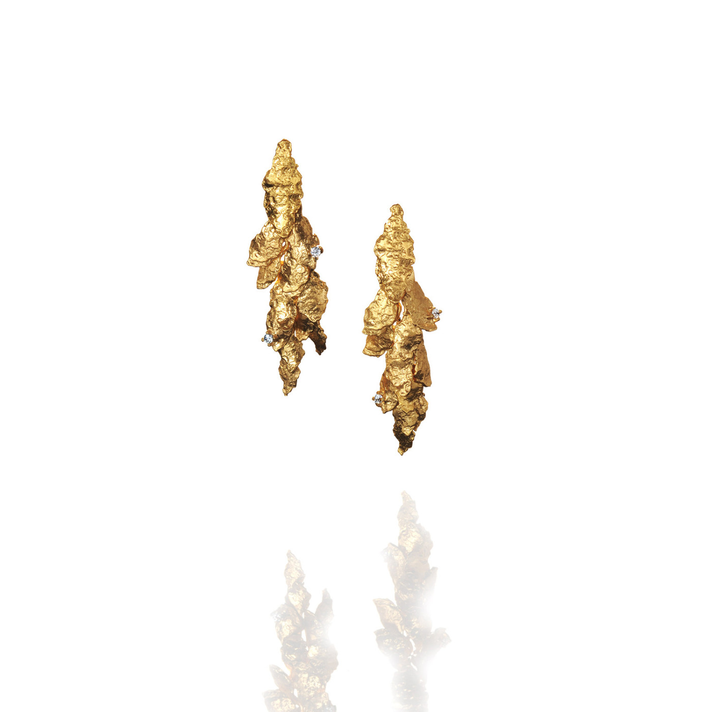 Fresco Gold Short - Silver Earrings by Maciej Rozenberg Fresco Gold Short - Silver Earrings by Maciej Rozenberg