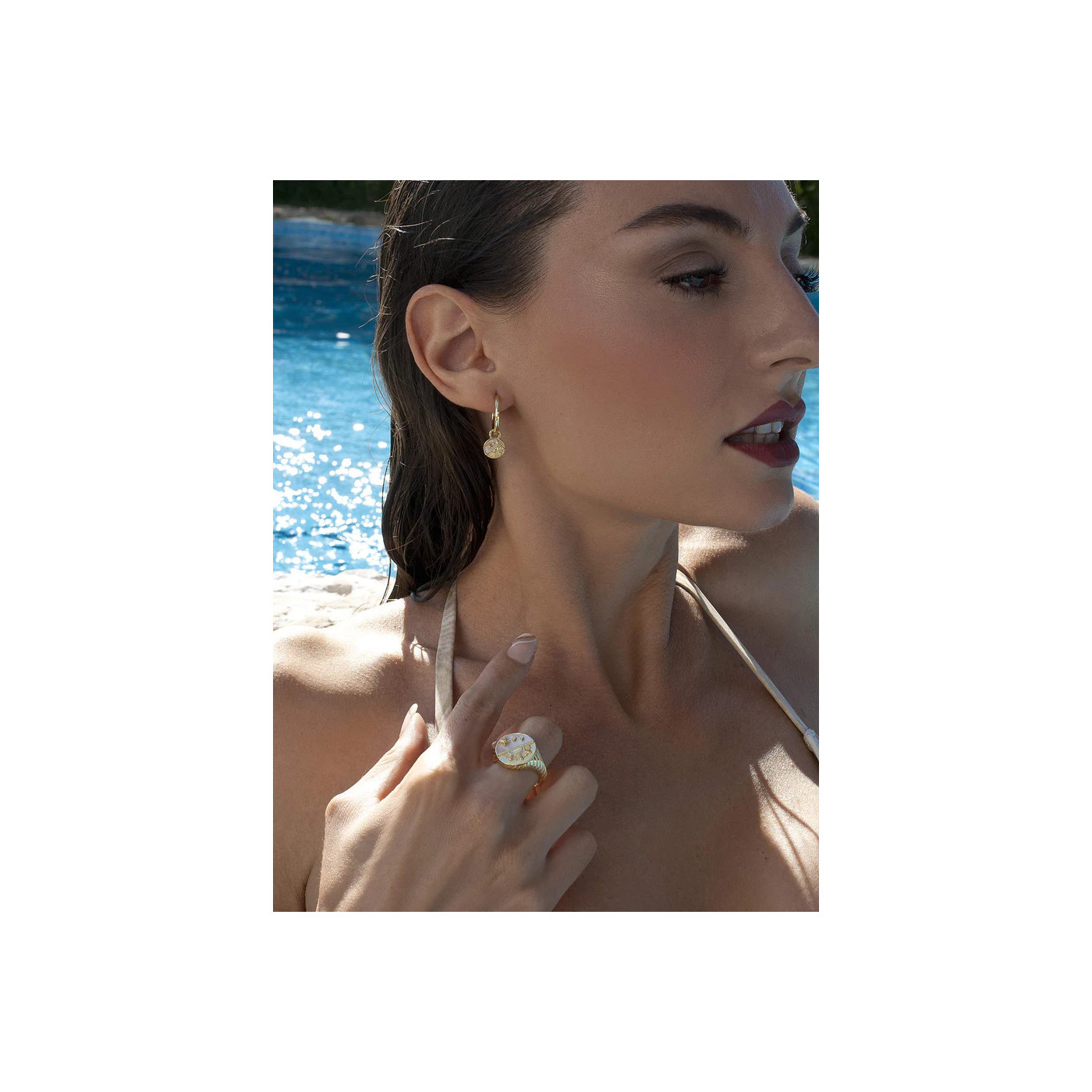 925 Silver Earrings with mother of pearl and sun design 925 Silver Earrings with mother of pearl and sun design