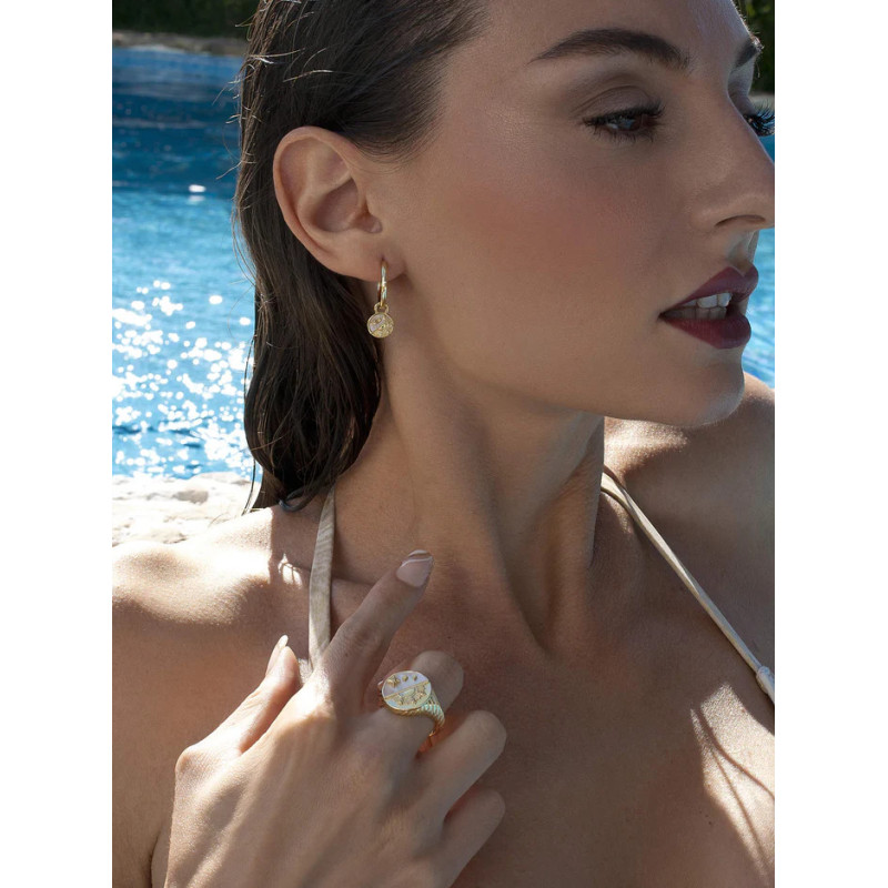 925 Silver Earrings with mother of pearl and sun design 925 Silver Earrings with mother of pearl and sun design