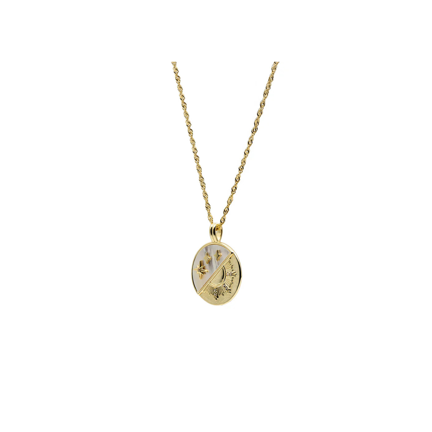 925 Silver Necklace with mother of pearl and sun design 925 Silver Necklace with mother of pearl and sun design