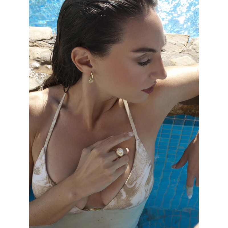 925 Silver Sun Design Ring with Mother of the Pearl 925 Silver Sun Design Ring with Mother of the Pearl