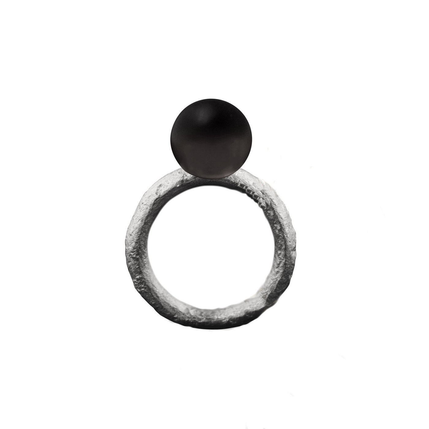 JOSEI - silver amber ring -Maciej Rozenberg