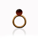 JOSEI - silver cherry amber ring -Maciej Rozenberg
