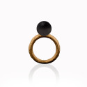 JOSEI - silver black amber ring -Maciej Rozenberg