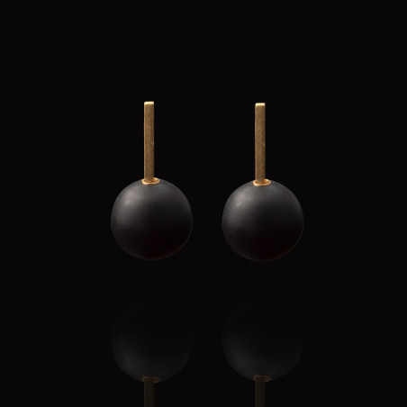 JOSEI - silver cherry amber earrings - Maciej Rozenberg
