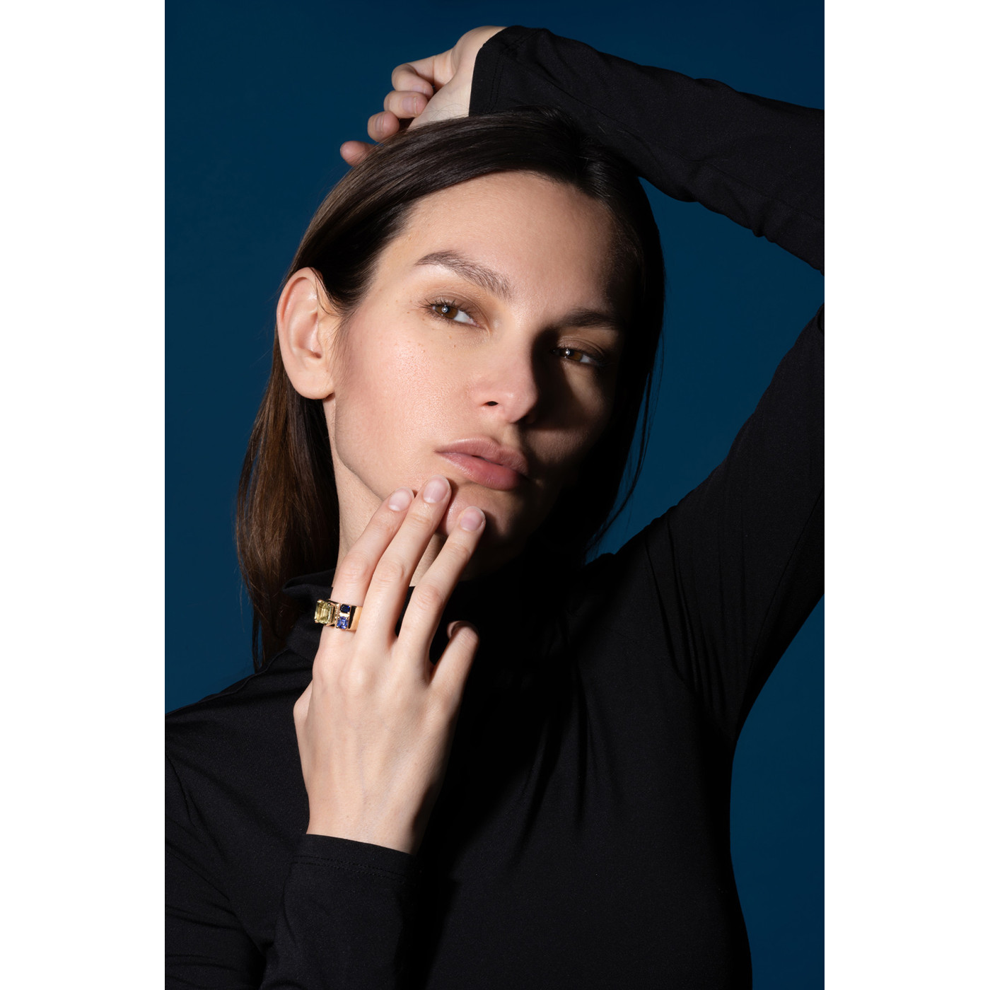 Handcrafted Gold Ring with Natural Gemstones