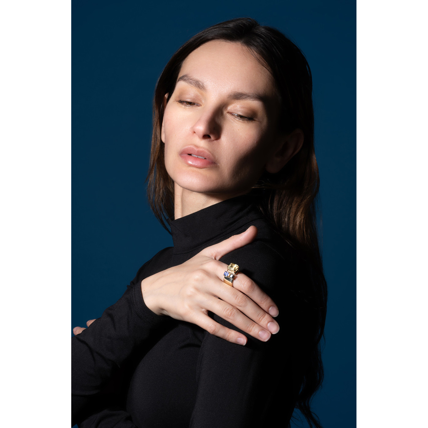 Handcrafted Gold Ring with Natural Gemstones