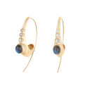 Designer Gold Earrings with Diamonds and Labradorite Designer Gold Earrings with Diamonds and Labradorite