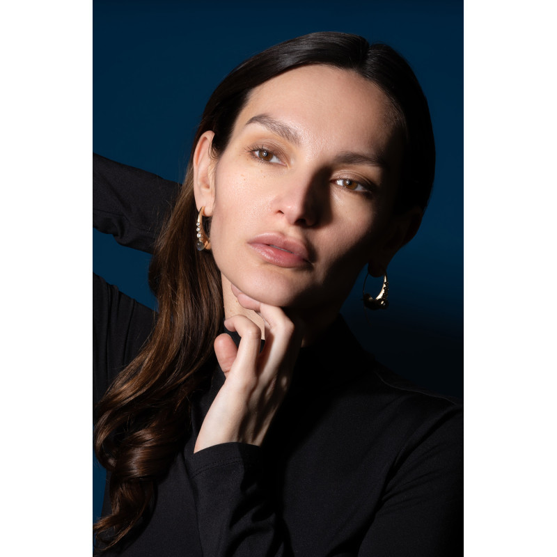 Autorskie Złote Kolczyki z Diamentami i Labradorytem