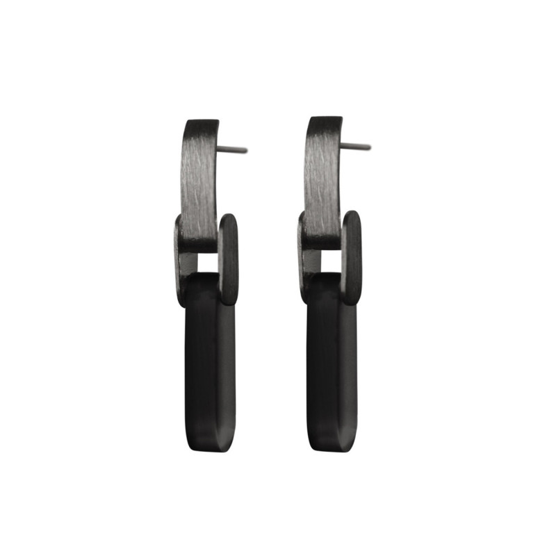 CATENA Silver Amber Earrings by Maciej Rozenberg