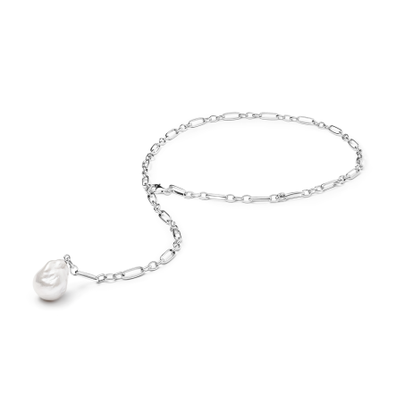 Silver Necklace with Kasumi like pearl