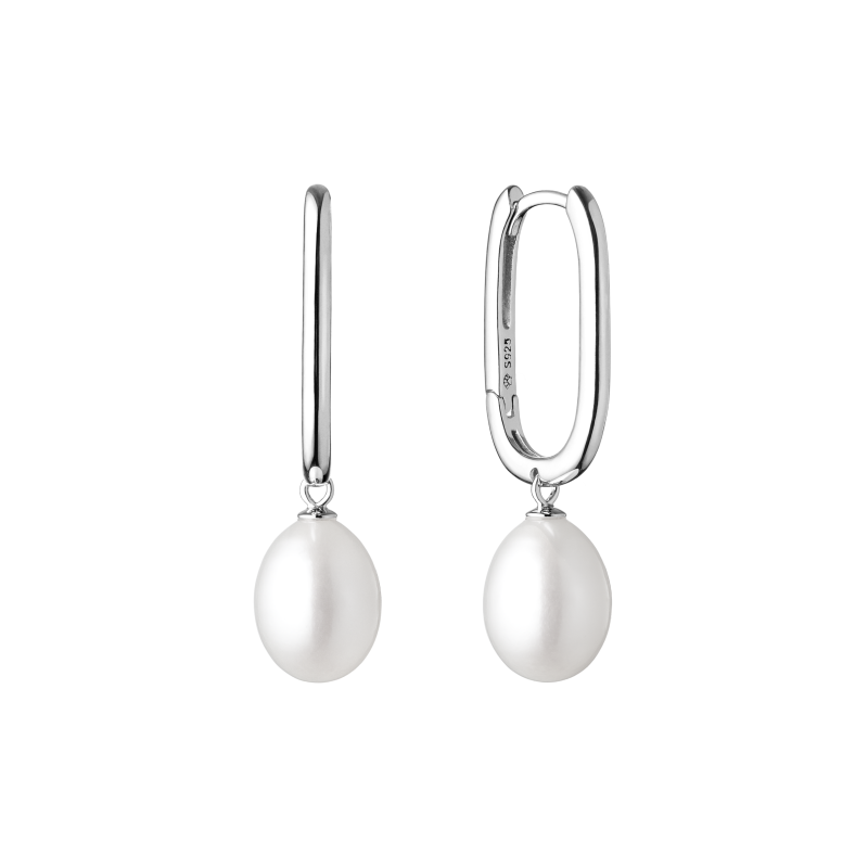 Classic sterling silver earrings with pearls Classic sterling silver earrings with pearls