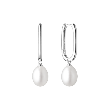 Classic sterling silver earrings with pearls