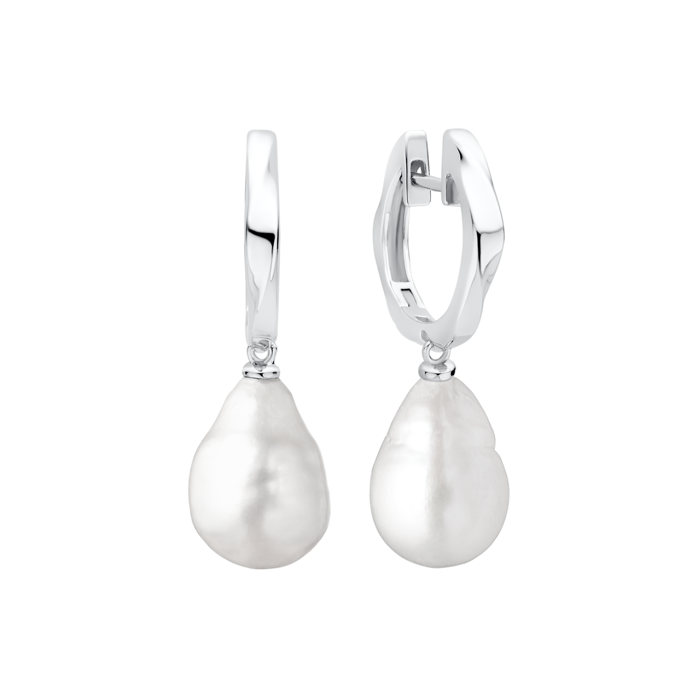 Silver Earrings with Edison Pearls