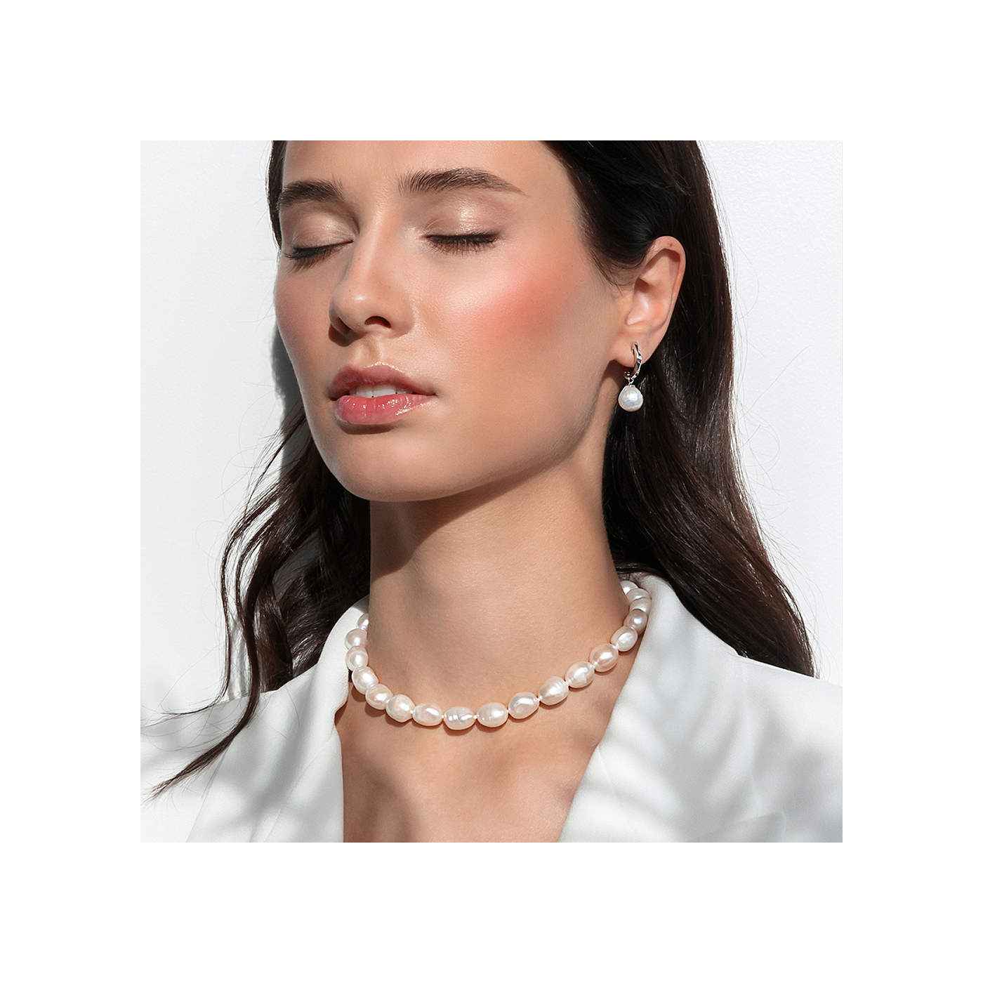 Silver Earrings with Edison Pearls