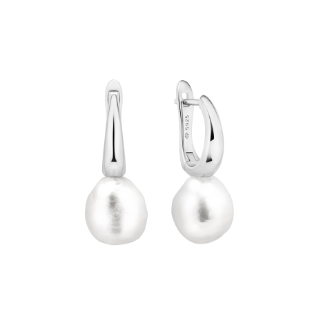 Srebrne Kolczyki z Perłami Edison - angielskie zapięcie