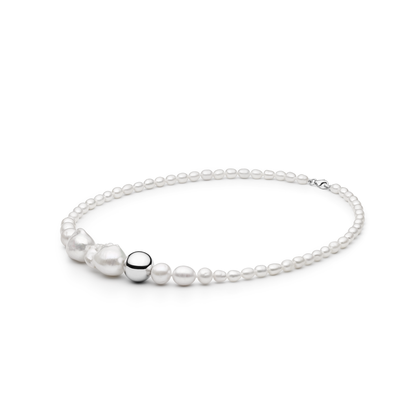 Kasumi Like & Freshwater Pearl Necklace-Sterling Silver 925