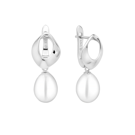 Silver Earrings with Pearls