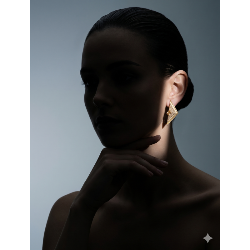 Trinity Earrings with Champagne Cubic Zirconia