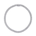 Silver Moissanite Cuban Link Necklace – Diamond Glow Silver Moissanite Cuban Link Necklace – Diamond Glow